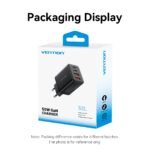 Cargador de Pared USB-C-C-A-A GaN   30W/20W/18W/18W / Negro FCHB0-EU  Vention - Imagen 2