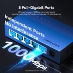 Switch Ethernet   5 Puertos 1000Mbps / Plug&Play /Plateado  ITDH0-EU  Vention - Imagen 15