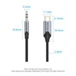 Cable USB-C a 3.5mm   Macho/Macho / 1.5M / Plateado  BGKHG  Vention - Imagen 2