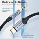 Cable USB-C a 3.5mm   Macho/Macho / 1.5M / Plateado  BGKHG  Vention - Imagen 5