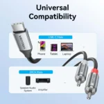 Cable USB-C a 2 RCA DAC Macho/Macho / 1.5M / Negro   BILHF  Vention - Imagen 8
