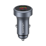 Cargador Auto 45W   USB A / USB C  Gris  Aluminio  CC327  USAMS - Imagen 3