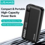 Power Bank 2 Puertos PB89   USB A / USB C  20.000mAh  Negro  CD264  USAMS - Imagen 2