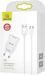 Cargador USB   1 USB  2.1A  Cable Tipo C  T21  USAMS - Imagen 2
