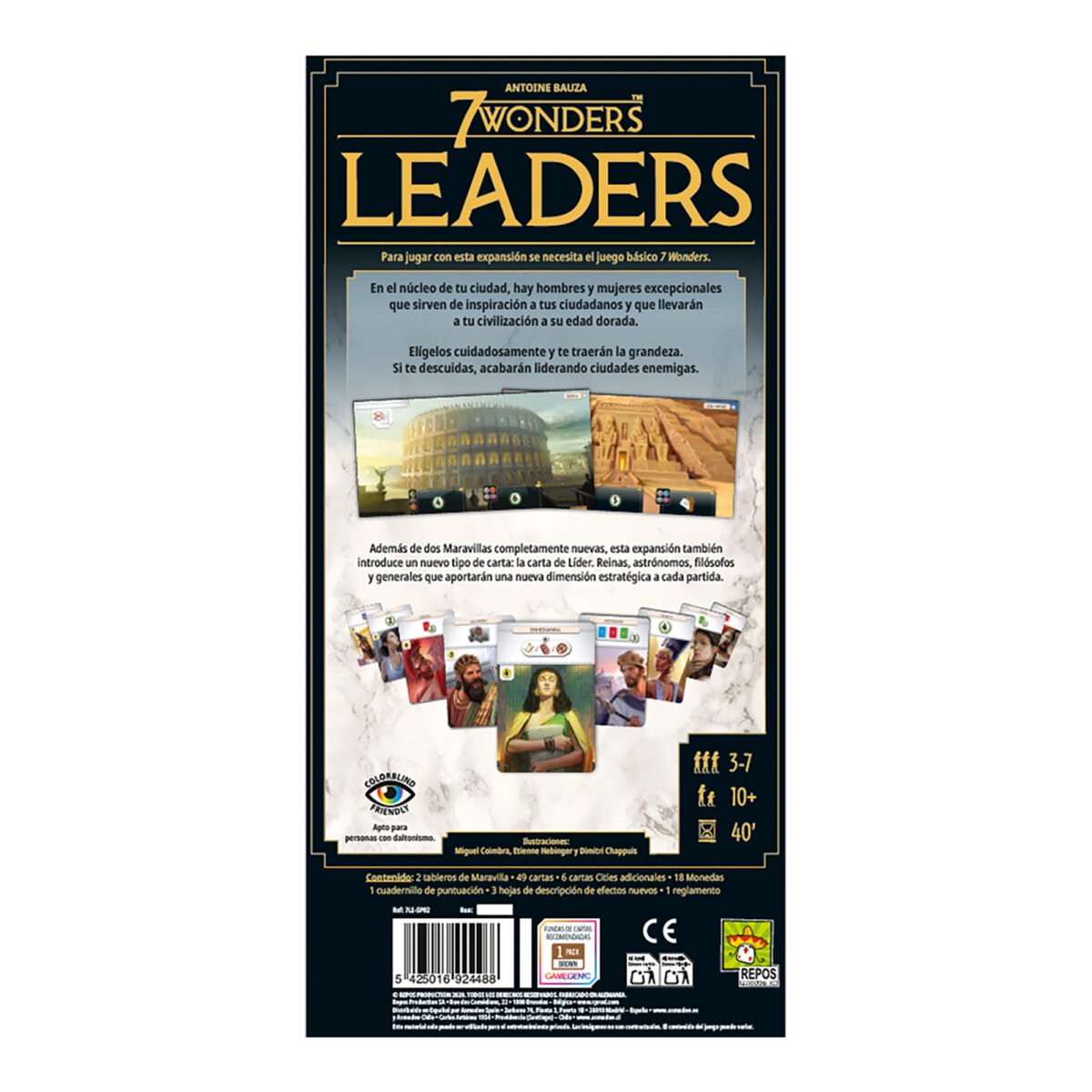 Juego De Mesa Asmodee 7 Wonders: Leaders +10 - Imagen 2
