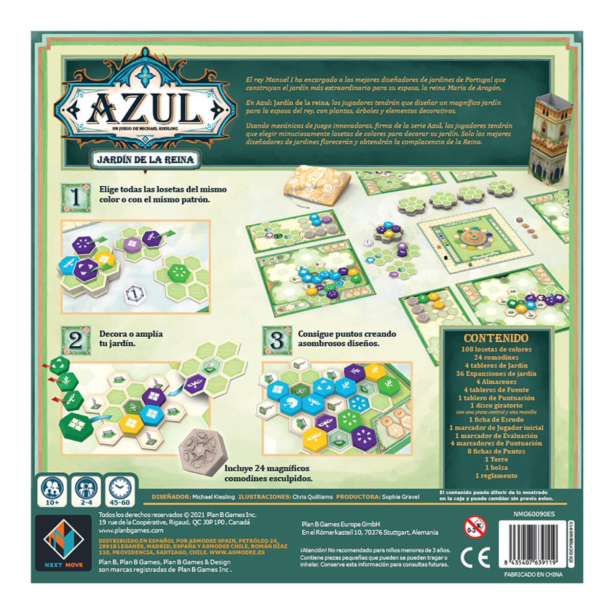 Juego De Mesa Asmodee Azul Jardín De La Reina +10 - Imagen 2
