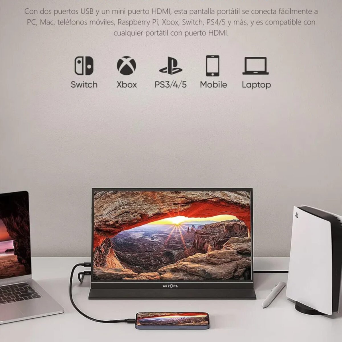 Monitor Portable Arzopa S1 15,6" Ips Fhd 1080p 60hz - Imagen 2