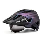 Casco Para Ciclista Thinkrider Con Lentes Visera Y Luz Trasera - Imagen 5