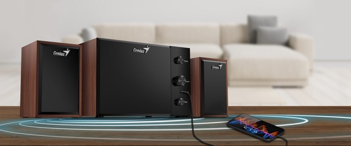 Parlante Genius SW-2.1 350 madera - Imagen 5