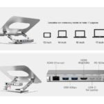 Soporte Unitek para Notebook 360° con HUB USB desmontable