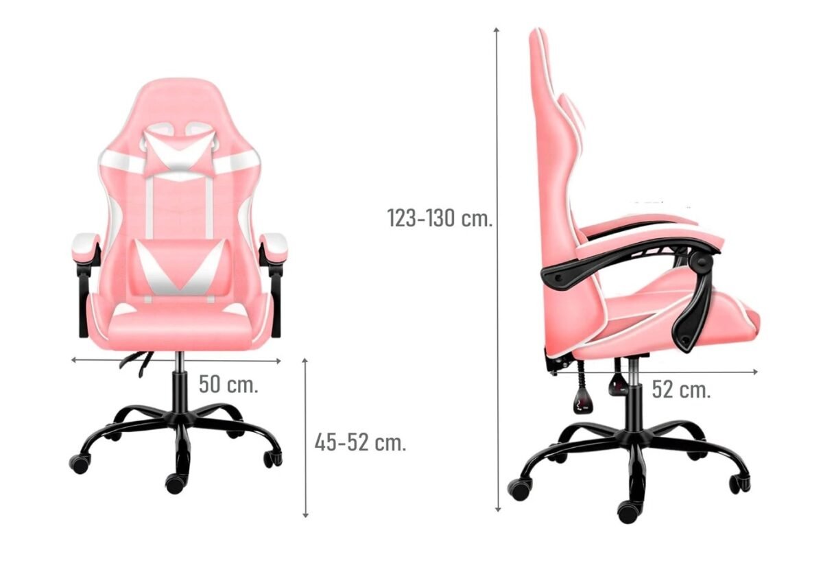 Silla Gamer Lumax ROM rosa/blanca - Imagen 2