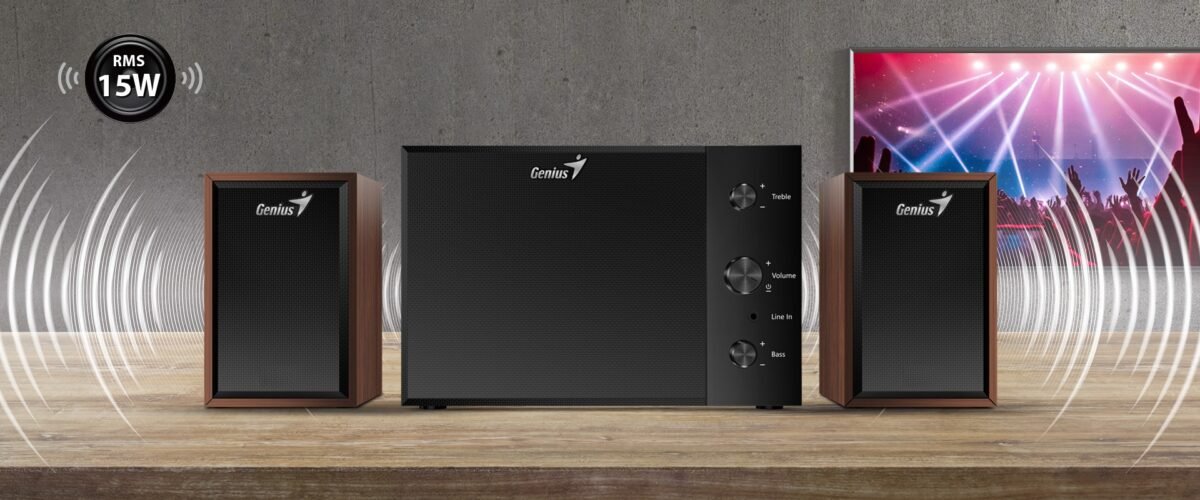 Parlante Genius SW-2.1 350 madera - Imagen 4