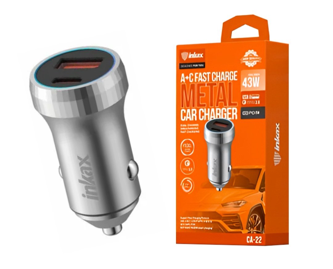 cdr-c530db71373771aa8f08fb4185274983 Cargador auto Inkax USB-A+C 43W azul - Imagen 1