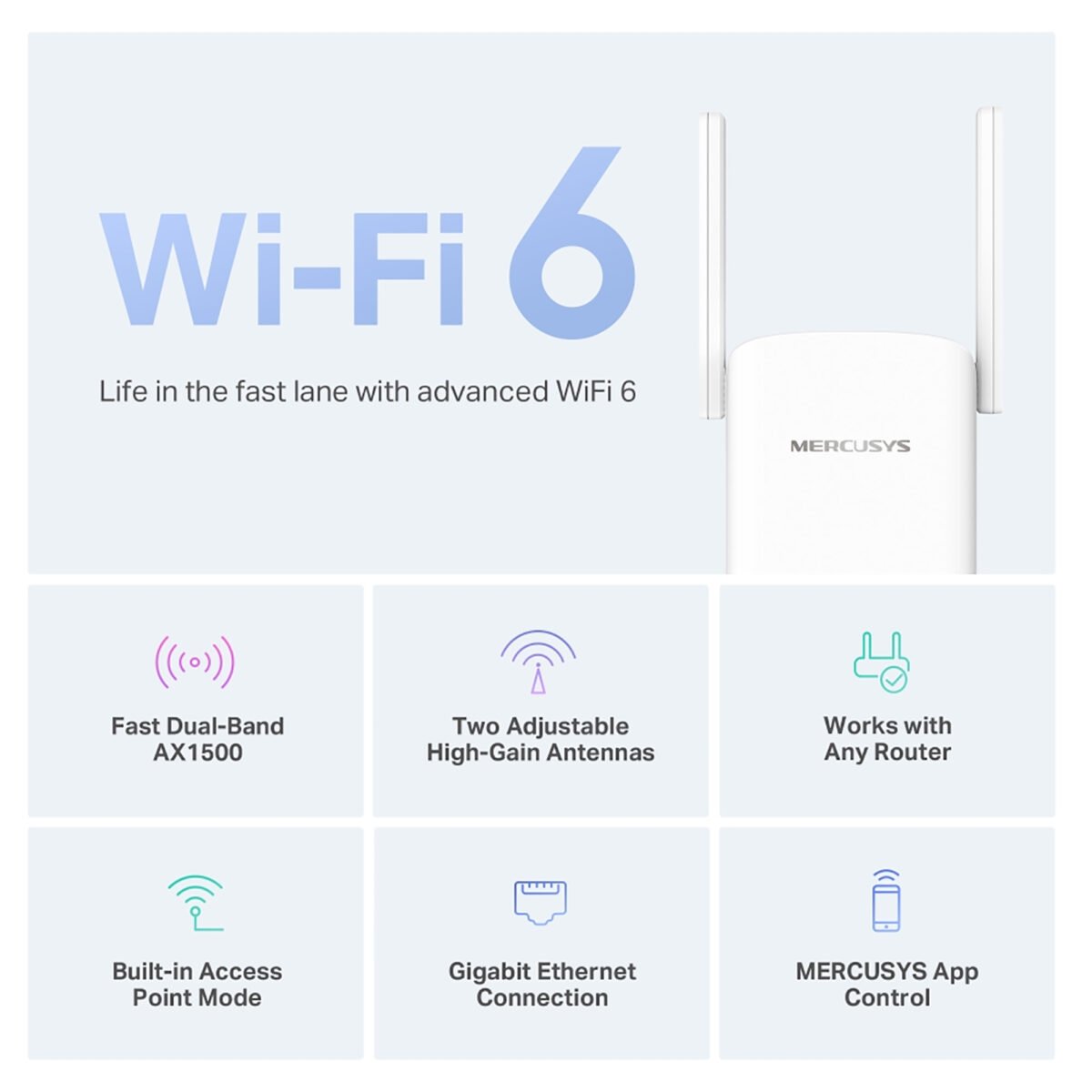 Extensor de Red Mercusys Me60x Wifi 6 De Doble Banda Ax1500 - Imagen 4