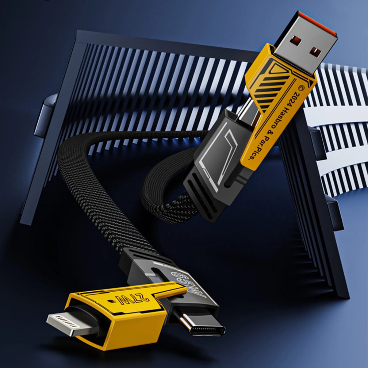 Cable de Datos Transformers 4 En 1 Usb-A / Lighting / Usb-C 6A 1m - Imagen 4