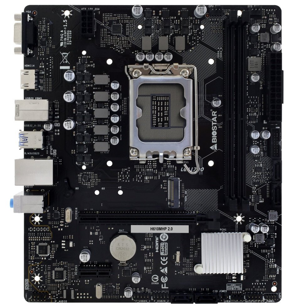 cdr-7ba6bade551e374d3ca8304b1771325f Motherboard BioStar H610MHP 2.0 LGA 1700 DDR4 Micro-ATX - Imagen 1