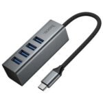 HOCO HB1C HUB 4 EN 1 USB-C A 4 USB-A 3.0 METAL GRAY
