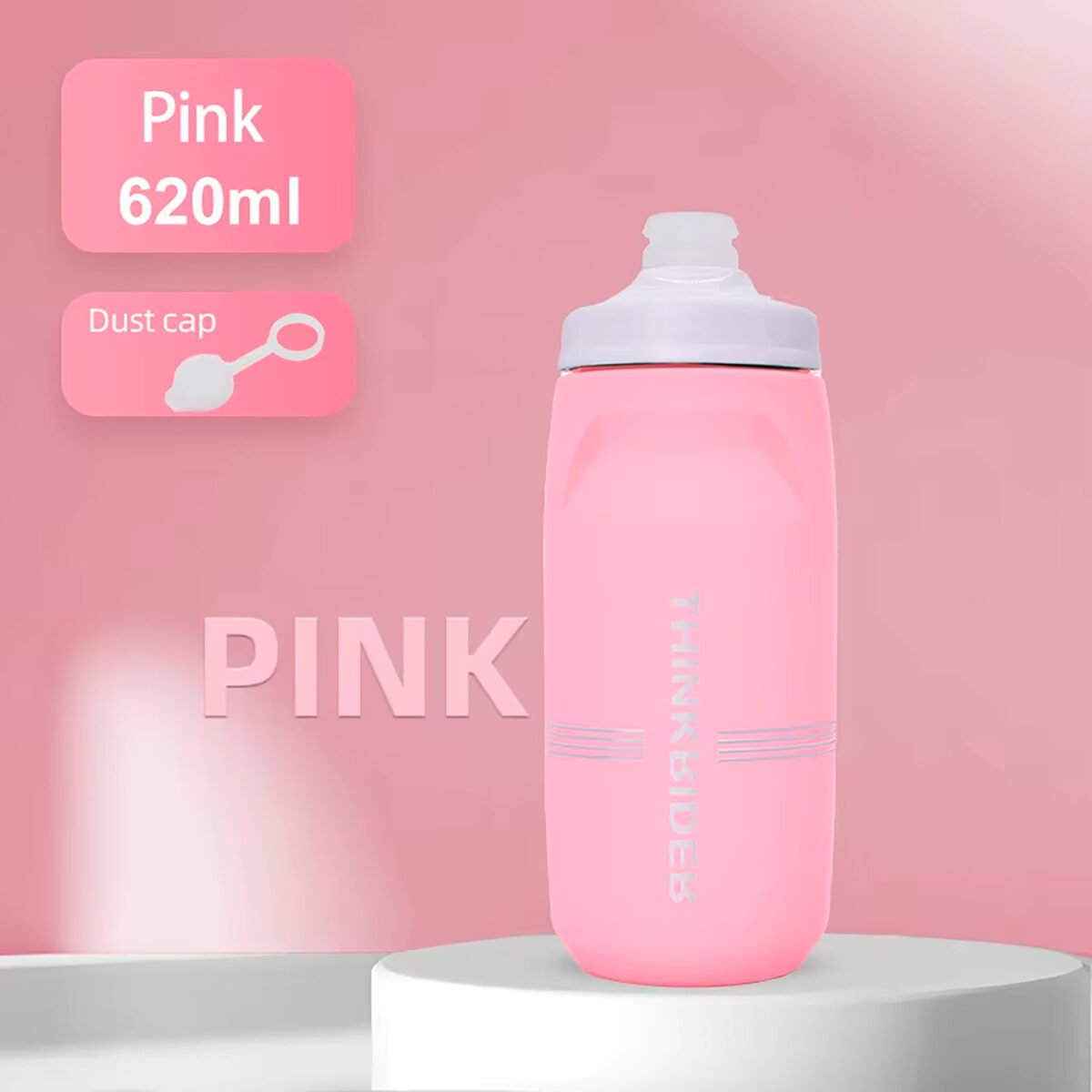 Botella Para Ciclismo Thinkrider 620ml Antideslizante Tapa Con Bloqueo - Imagen 3