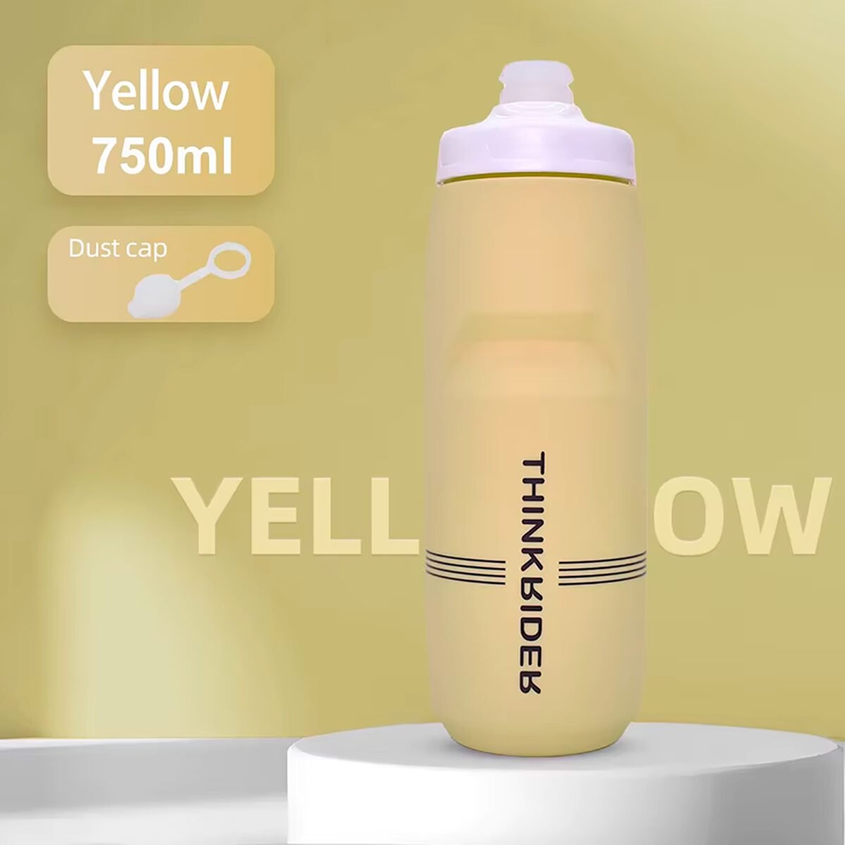 Botella Para Ciclismo Thinkrider 750ml Antideslizante Tapa Con Bloqueo - Imagen 3