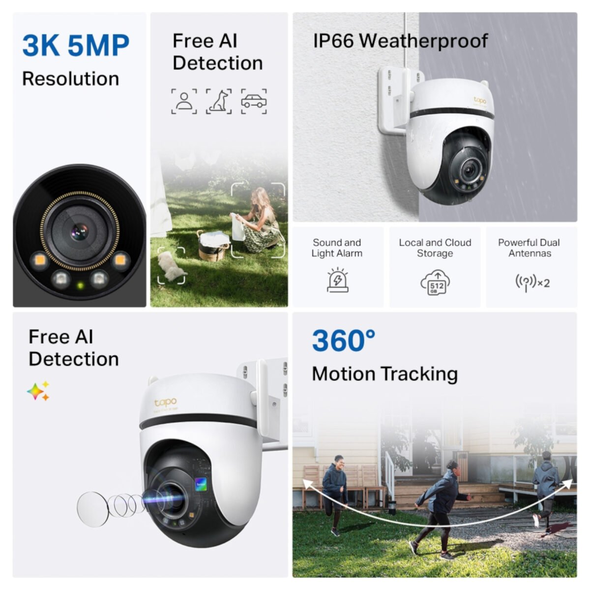Cámara De Seguridad Tp-Link Tapo C530ws Exterior Visión Nocturna 3K 360° - Imagen 4