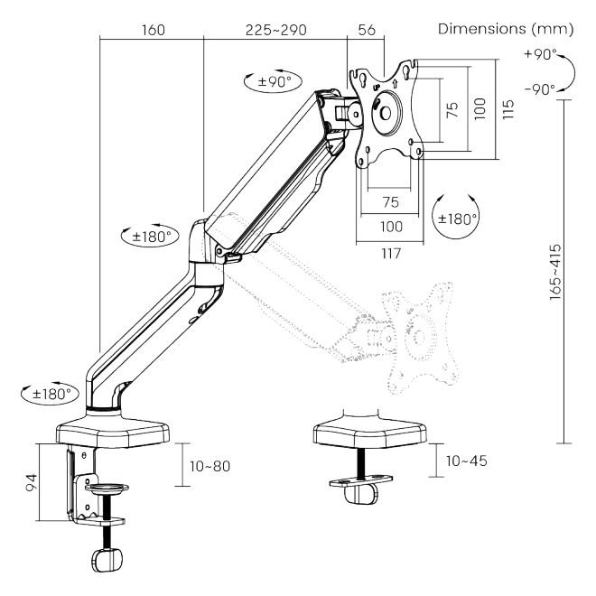 cdr-17c89e1175d8d91e3211c2b24a92d86c Soporte de escritorio Brateck con resorte mecanico 17"-32" - Imagen 1