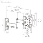 Soporte de pared Brateck Full-Motion para TV 13-32''