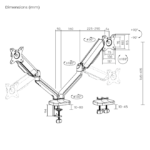Soporte de escritorio Brateck para dos monitores 17"-32"