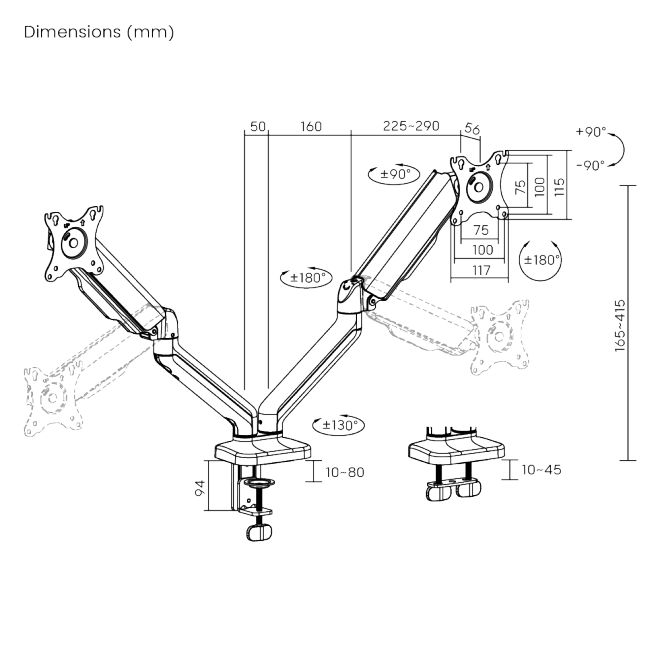 cdr-60170e6dc4377f8cbe96e17286e368ad-1 Soporte de escritorio Brateck para dos monitores 17"-32" - Imagen 1
