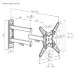 Soporte de pared Brateck Full-Motion con brazo para TV hasta 43''