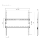 Soporte de pared Brateck fijo para TV hasta 75''