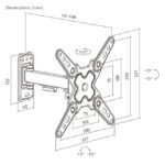 Soporte de pared Brateck Full-Motion para TV hasta 43''