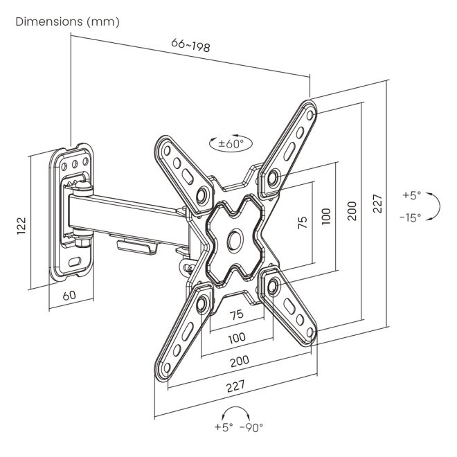 cdr-f6d5ddaeab194fbe7ab62bfc7460fe10 Soporte de pared Brateck Full-Motion para TV hasta 43'' - Imagen 1