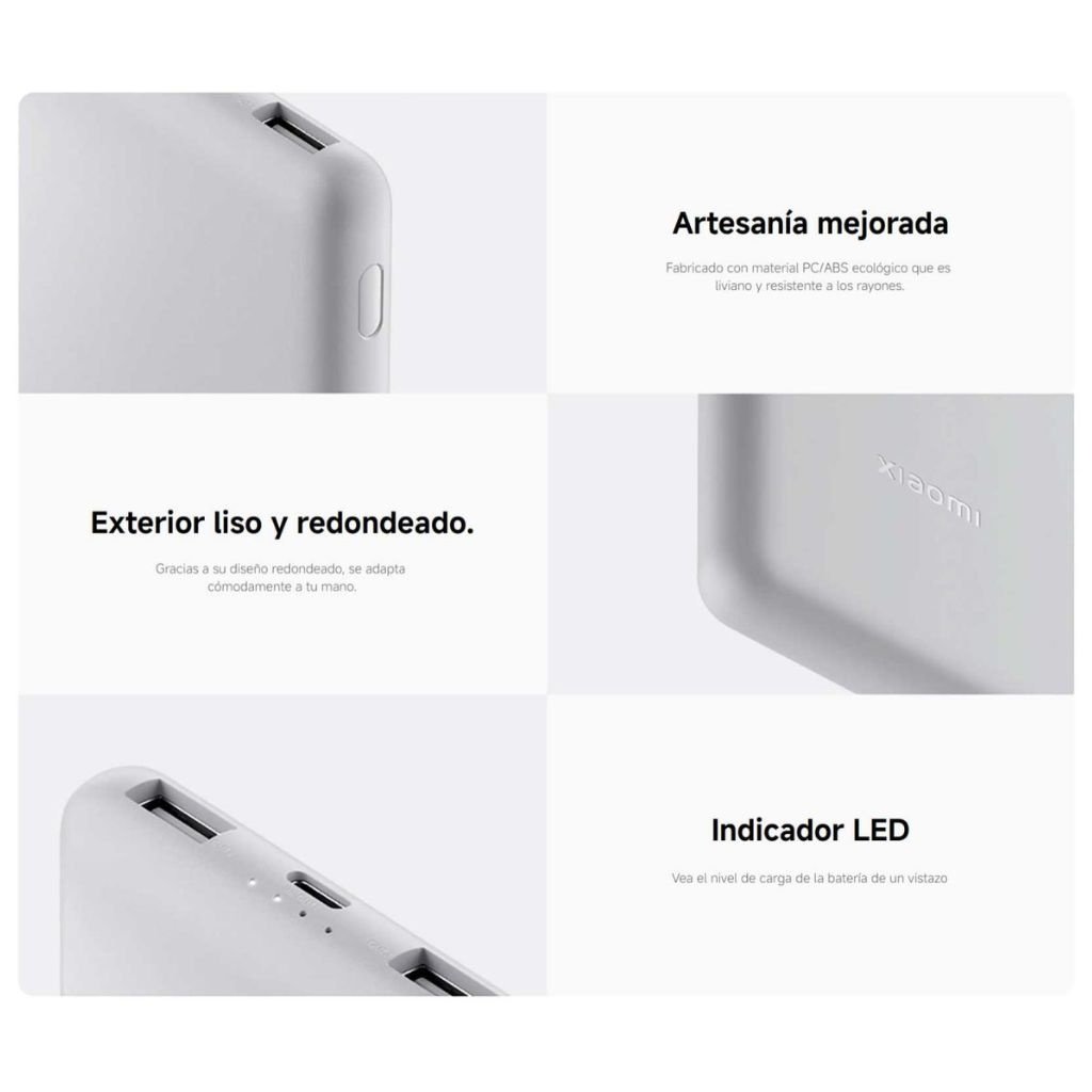 mancru-122181-ff61a787e8849f9832e2781bbb1b7033 Power Bank Xiaomi Lite 10000mAh 22.5W Cable USB C a USB C Blanco - Imagen 1