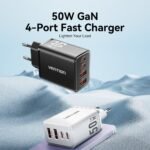 Cargador de Pared USB-C-A GaN   30W/18W / USB-C a USB-C / Negro TZ-FEWH0-EU  Vention