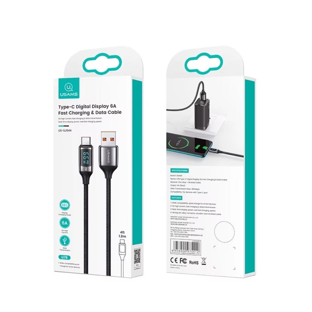 mancru-122727-035fb1f707f3e18664a0b3440e4a82bd Cable de Datos USB C 6A 1.2M Blanco U78 Con LCD Carga Rápida SJ544 USAMS - Imagen 1
