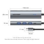 Estación de acoplamiento  USB-C a  HDMI / USB 3.0 x 3 PD   Aluminio  TGGHB-TW  Vention - Imagen 4
