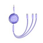 Cable Retractil 3 en 1   USB-C2.0 a USB-C / USB-C / Lightning  / 5A / 1.1M / Violeta  TRKVBE  Vention