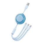Cable Retractil 3 en 1   USB-A 2.0 a USB-C / USB-C / Lightning  / 3.5A / 1.1M / Celeste  TRJSBE  Vention - Imagen 3