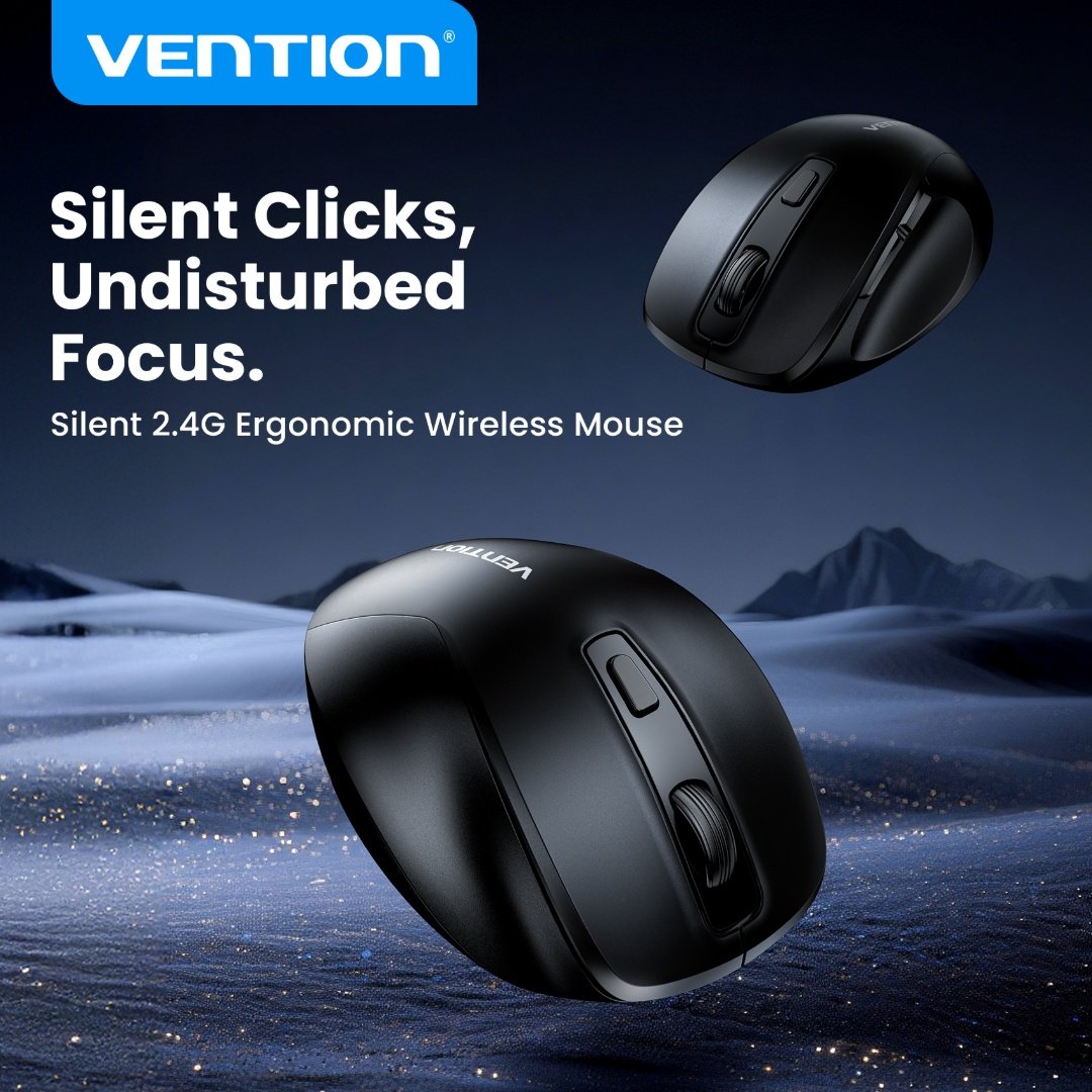 mancru-123172-a1af82f2aa5e496af3162514d1300a15 Mouse Inalambrico Silencioso 6 Botones / 2.4GHz / Negro KTHB0-ST Vention - Imagen 1