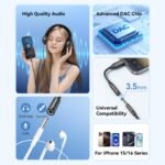 Adaptador de Audio USB-C a 3.5mm   c/Chip DAC / Macho/Hembra / 0.1M / Negro  BIHBA  Vention - Imagen 2