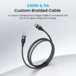 Cargador de Pared 3-USB-C + 1-USB A GaN   140W/140W/30W/22.5W/ USB C a USB C 240W / Gris  TZ-FCOH0-EU  Vention - Imagen 15
