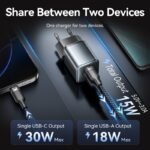 Cargador de Pared USB-C + USB A GaN   30W /18W / Rosado  FEWP0-EU  Vention - Imagen 6