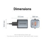 Cargador de Pared USB-C + USB A GaN   30W /18W / Rosado  FEWP0-EU  Vention - Imagen 10
