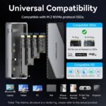 Gabinete Externo M.2 NVMe SSD"   USB 4.0 / USB-C / Ventilación / Aluminio  KPZH0  Vention - Imagen 9