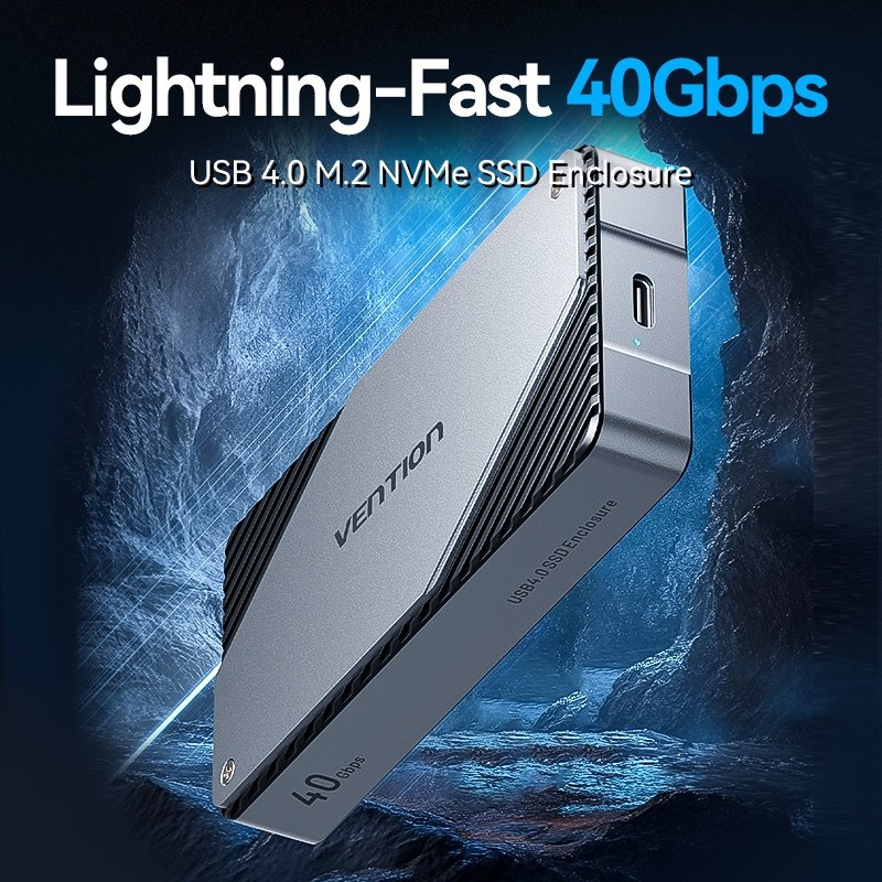mancru-123465-fdc772f93fb1ce3bfe94fb2260ad0b7f Gabinete Externo M.2 NVMe SSD" USB 4.0 / USB-C / Ventilación / Aluminio KPZH0 Vention - Imagen 1