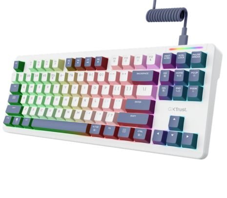 167602.jpg TRUST 25872 TECLADO GXT872 GAMING TKL MECANICO WHITE - Imagen 1