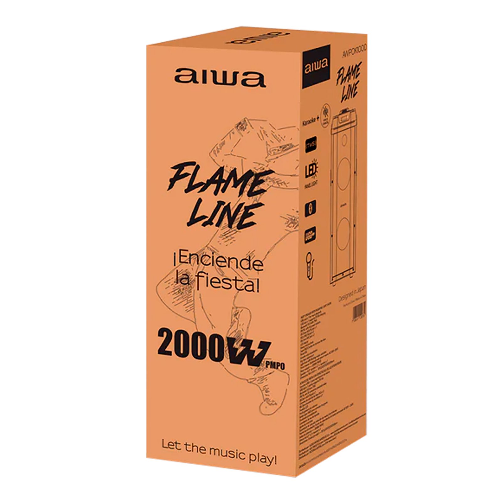 AWPOK100D_04.jpg Parlante Bt Aiwa Awpok100d Tws 2000w Pmpo Led - Imagen 1