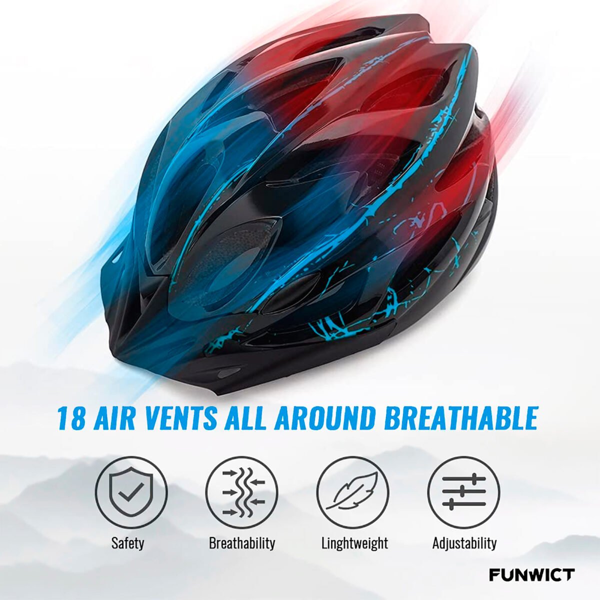 Casco Para Ciclismo Con Vicera y Luz Funwict Ajustable - Imagen 3