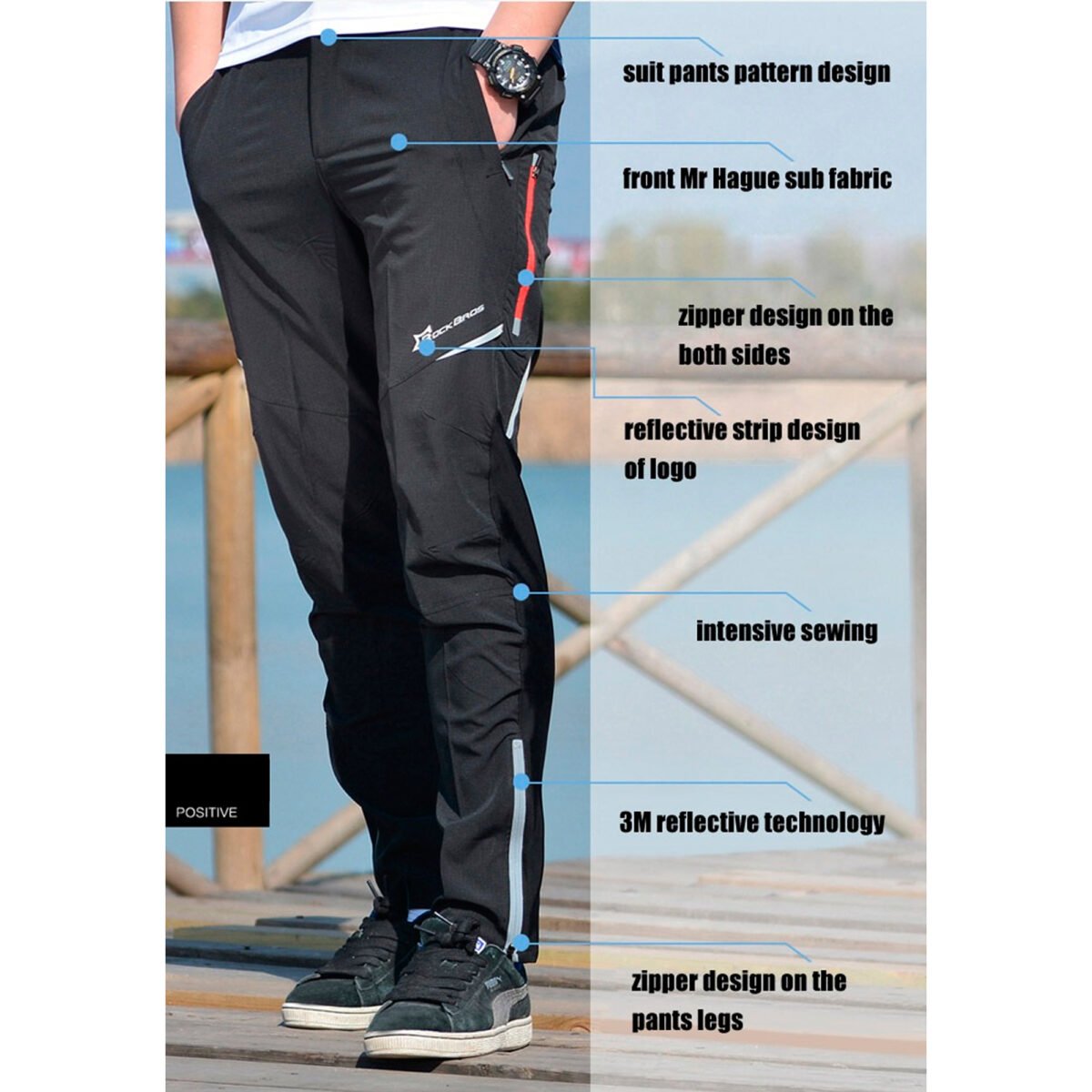 Pantalón Deportivo Rokbros Cintas Reflectiva M - Imagen 5
