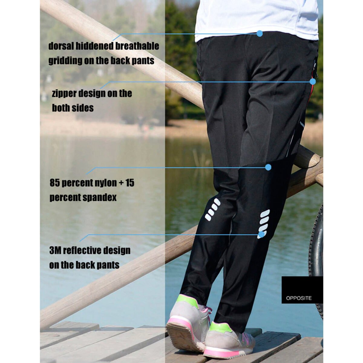 Pantalón Deportivo Rokbros Cintas Reflectiva M - Imagen 4